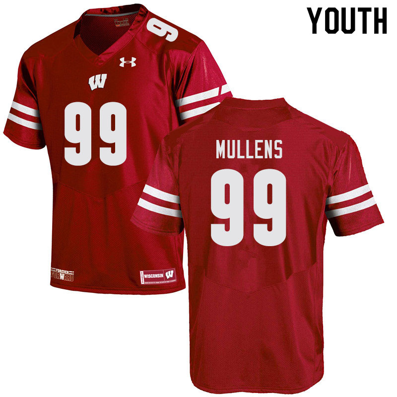Wisconsin Badgers Youth #99 Isaiah Mullens NCAA Under Armour Authentic Red College Stitched Football Jersey VP40L26ZQ